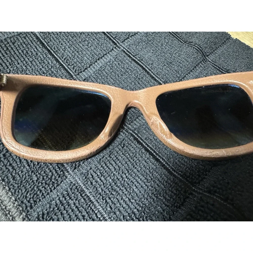 Ray Bans RB2140-Q-M 50[]22 GENUINE LEATHER BROWN GRADIENT UV WAYFARER SUNGLASSES